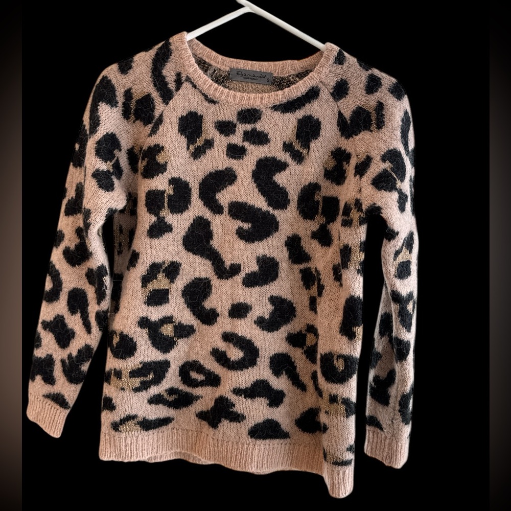 ELSAMANDA WOOL BLEND SWEATER ANIMAL PRINT